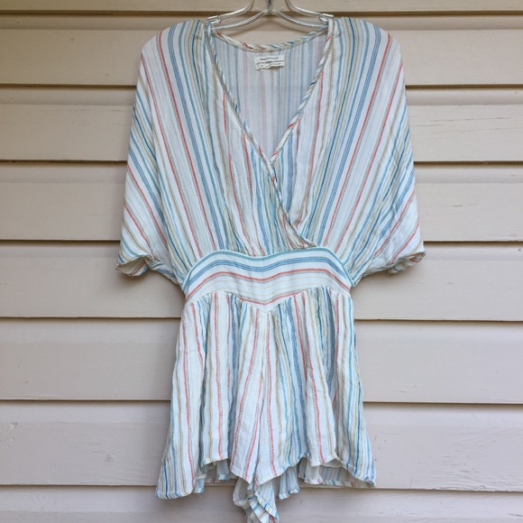 Urban Outfitters Romper Striped S White Shorts - Picture 1 of 5